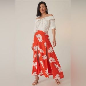 Maeve for  Anthropologie floral print midi skirt